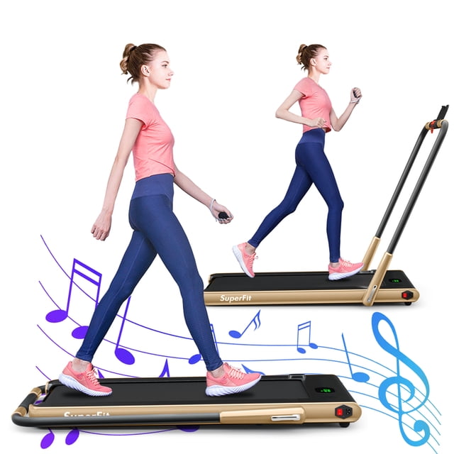 Gymax 2.25HP Under Desk Electric Pad Treadmill Running Machine w/ APP Golden