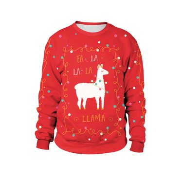 Ugly Christmas Sweater Men Christmas Clothing Casual Loose Tops Christmas Day Long Sleeve Round Neck Sweater