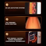 Vggrvlo Space Heater 1500W Portable Electric Heaters for Indoor Use With Thermostat 9.5ft/s Portable Electric Heaters Heater for Office