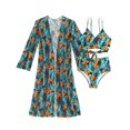 thumbnail image 2 of VBTAPA Bikini de Plage pour Femmes à Imprimé Floral 3 Pcs Haut Bas Kimono Cardigans en Liquidation Vert Armée P, 2 of 8