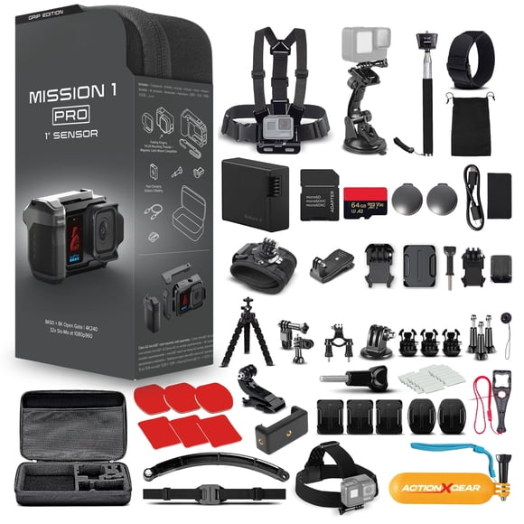 GoPro MISSION 1 PRO Grip Edition 50MP 8K30 Action Camera Bundle