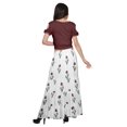 thumbnail image 4 of Moomaya Printed Rayon Cold Shoulder Crop Top And Skirt Ethnic Set For Women, 4 of 6