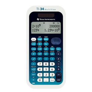 Texas Instruments TI-34 MultiView Calculatrice graphique, Collège, Blanc et Bleu
