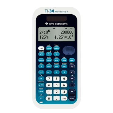 Texas Instruments TI-34 MultiView Graphing Calculator, College, White and Blue