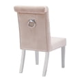 thumbnail image 2 of Canadian Honey Beige Velvet Silver Legs Dining Chair, 2 of 4