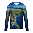 thumbnail image 4 of TIMIFIS Men's Tops Print Graphic Long Sleeve T-Shirt Print Daily Tops Basic Elegant Round Neck-BlueFall, 4 of 5