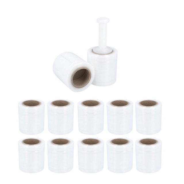 PSBM Pre-Stretched Mini Stretch Wrap, 12 Pack, 5 Inch x 1000 Feet, Clear, Small Plastic Cling Film for Pallets Moving Storing
