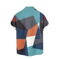 thumbnail image 4 of Qertyioot Big and Tall Men's Spring Short Sleeve Loose Round Neck Geometric Unlocated Printed Shirt, 4 of 4