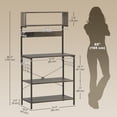 thumbnail image 3 of HOMCOM Baker's Rack with Power Outlet, USB Charger, Microwave Stand, Grey, 3 of 6