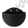 thumbnail image 2 of Flower Pots Wall Planter Flowerpot Gift Hanging Balcony Planters Semicircular Home Decoration Imitation Rattan Vase, 2 of 5