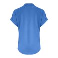 thumbnail image 3 of 2025 Women Spring Summer Clothing Button Up Blouse for Women Solid Button Back Ruffled Button Up Shirt for Women Trim Blouse Casual Short Graphic Shirts for Women Sleeve Blouse, 3 of 4