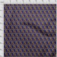 thumbnail image 3 of oneOone Viscose Jersey Fabric Spiral & Floral Block Print Fabric BTY 60 Inch Wide, 3 of 4