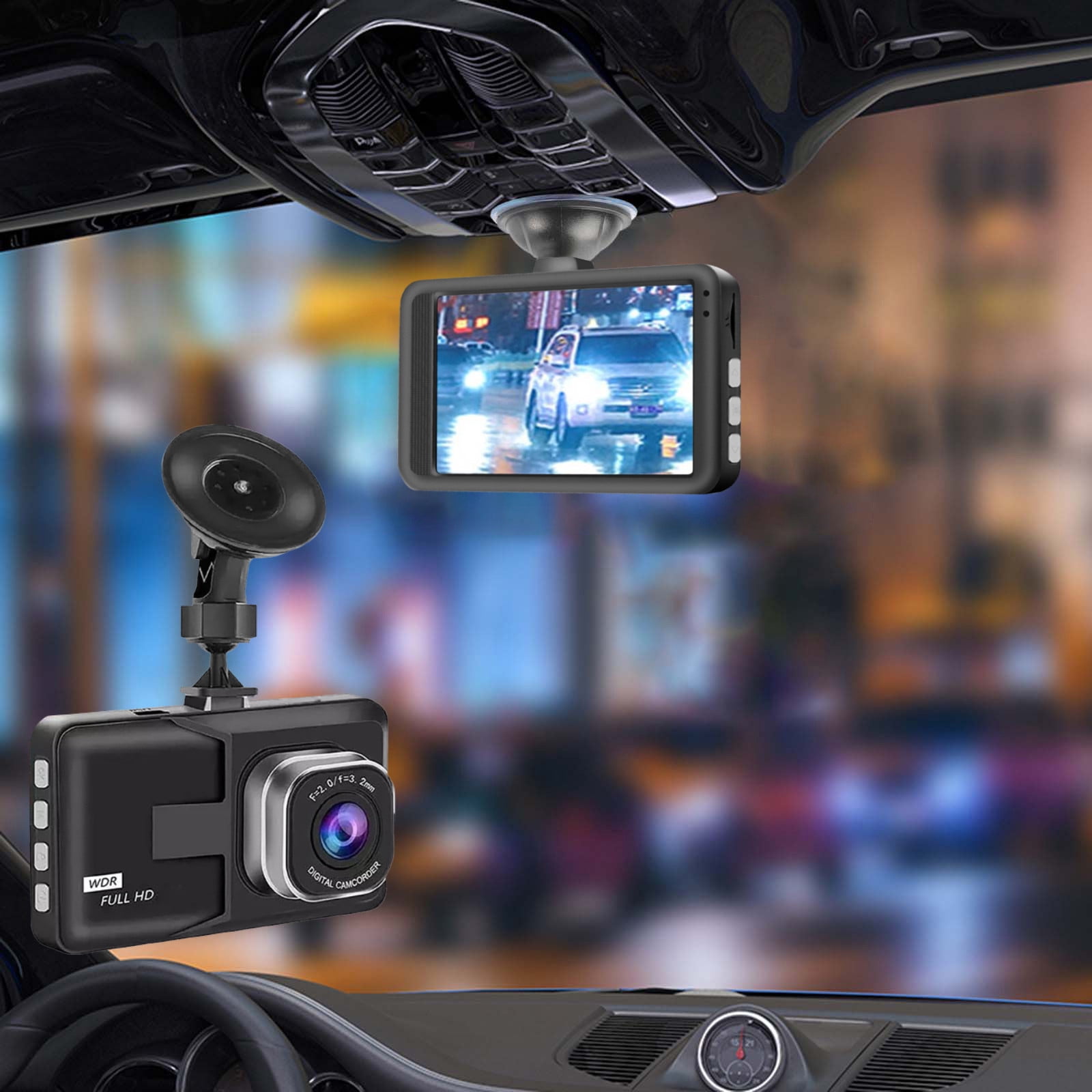 Chmadoxn Dash Cam Video Recorder Driving For Front And Rear Recording Car Night Wide Angle Dashcam Video Record Car DVR Driving Recorder
