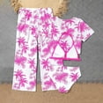 thumbnail image 4 of Kcodviy Girl's 4 Piece Swimsuits Size 14 Girls Swimsuit Tropical Print Halter Bikini Daisy Swimsuit Set Bathing Suits with Competitive Swimsuits for Girls Mesh Pants, 4 of 6