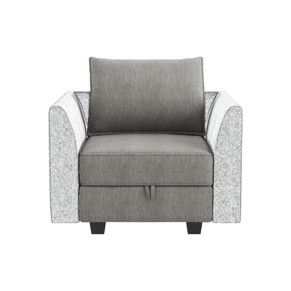 HONBAY Modern Fabric Middle Module for Modular Sofa Customizable Sectional Sofa, Grey