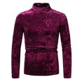 thumbnail image 1 of Chandails Légers à Enfiler pour Femmes Hommes Mode Base Rétro Scène Fête Couleur Unie Manches Longues Col Rond Hauts S-69 Bourgogne TTG, 1 of 7