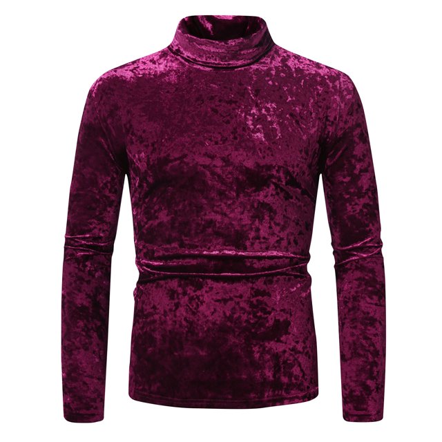 Chandails Légers à Enfiler pour Femmes Hommes Mode Base Rétro Scène Fête Couleur Unie Manches Longues Col Rond Hauts S-69 Bourgogne TTG