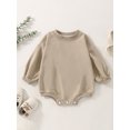 thumbnail image 2 of Faithtur Bébé Filles Garçons Romper Couleur Unie Manches Longues Col Rond Combinaisons Automne Hiver Bodys Décontractés, 2 of 8