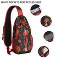 thumbnail image 3 of Strawberry Lover’s Cute Sling Backpack, Red Berry Print Crossbody Daypack with Sweet Fruity and Fresh Flower Design, 3 of 6