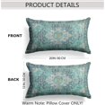 thumbnail image 2 of Green Boho Throw Pillow Covers Set of 2 Monaco Rug Carpet Double Sided Pattern Cotton Soft Pillow Case Cushion Cover Pillowcase for Garden Couch Sofa Bed Decorative 12x20 inch, 2 of 5