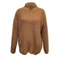 thumbnail image 4 of Cathalem Chandail Cœur pour Femmes Haut Tricoté Décontracté Col Rond Manches Longues Pulls, Marron TTG, 4 of 5