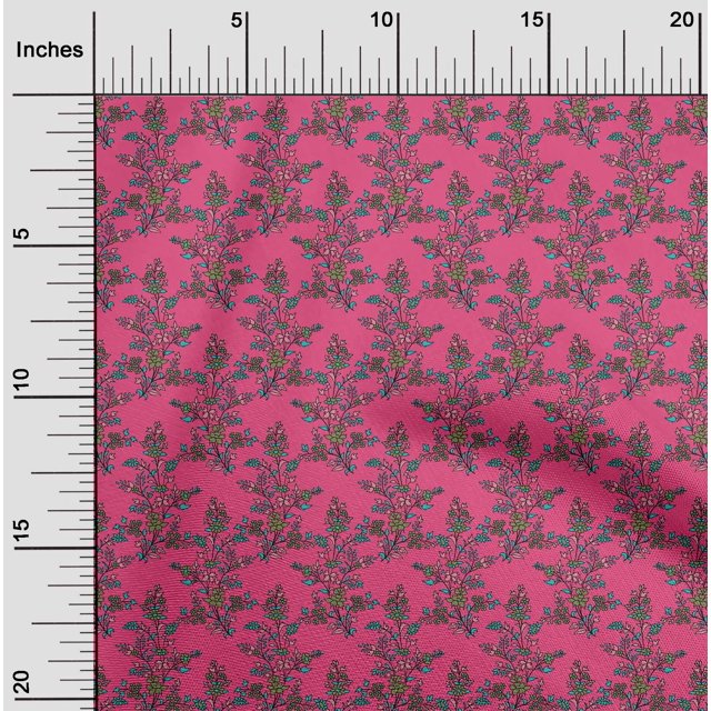 oneOone Cotton Flex Fabric Leaves & Floral Block Fabric Prints By Yard 40 Inch Wide
