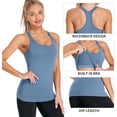 thumbnail image 4 of Women's Ribbed Workout Tank Tops with Built in Bra Racerback Athletic Top, 4 of 6
