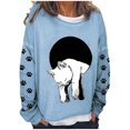 thumbnail image 2 of Chandails à Capuchon de Mode pour Femmes 2023 Oversize Texte Drôle Lettre Imprimée Col Rond Manches Longues Chandail en Molleton Ample Chandail Blouse 50 % de Rabais Liquidation Costumes Halloween/noël, 2 of 5