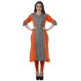 thumbnail image 2 of Moomaya Robe Kurti Décontractée pour Femmes en Coton Imprimé, Tunique Droite à Manches Retroussables, 2 of 6