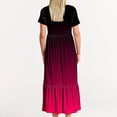 thumbnail image 4 of Penkiiy Robe à Manches Courtes pour Femmes à Imprimé Dégradé, Ample, Unie, Décontractée, d'Été, Fluide, à Étages, Longue Maxi avec Poches 2TG Rose Vif, 4 of 7