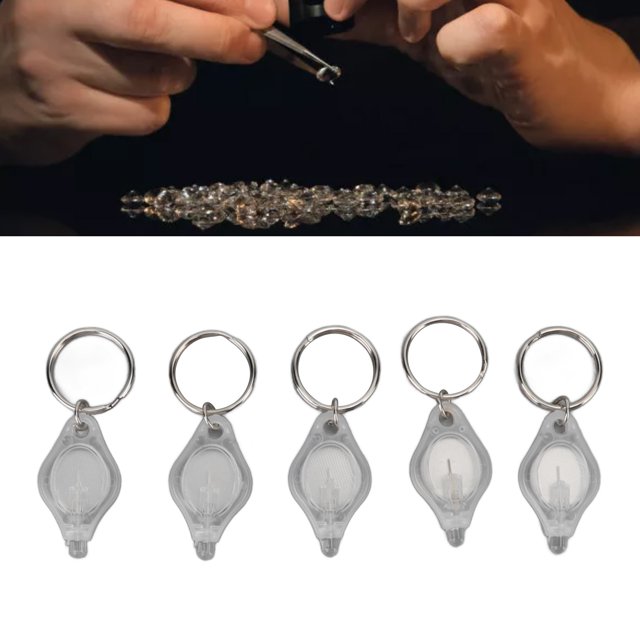 Porte-clés 5 Pcs Mini Lampe de Poche LED Portable pour Détection de Bijoux