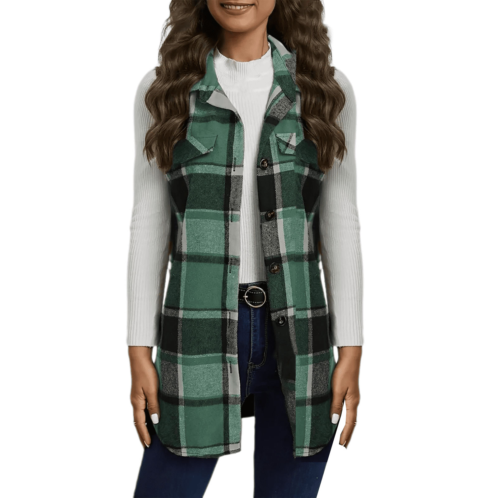 Outfmvch Womens Quilted Jacket,Womens Parka Winter Coats,Trench Coat Women,Women's Button Down Shirts Long Sleeve Top Weskit,Bomber Jacket Women,Cropped Jacket Women Green 2XL