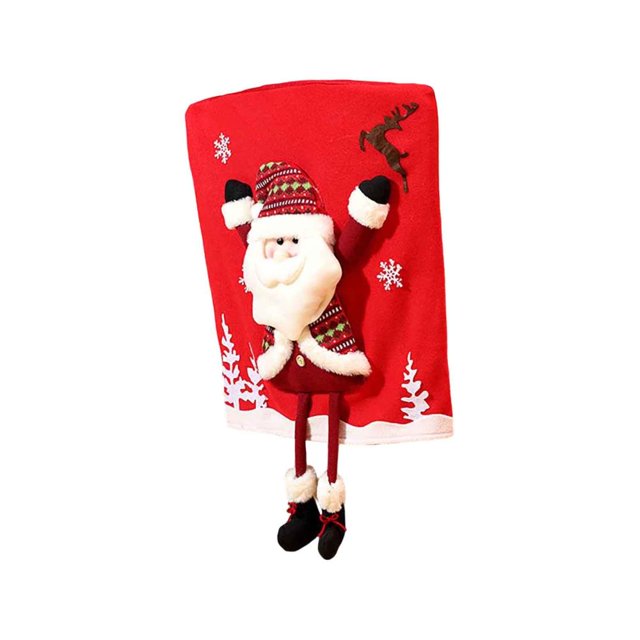 Outoloxit Christmas Chair Cover, Cloth Holiday Seat Cover for Dining Room Party Home Decor, Easy to Install