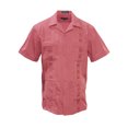 thumbnail image 1 of Gravity Threads Chemise d'Été Guayabera pour Homme - Corail - Grand, 1 of 2