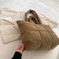 thumbnail image 3 of Women Light Shopping Bag Solid Color Large Capacity Soft Ladies Girls Trendy Bag, 3 of 9