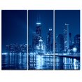 thumbnail image 3 of Tableau imprimé sur toile Design Art chicago bleu nuit, 3 of 3