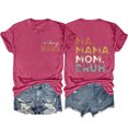 thumbnail image 2 of Meichang Hauts d'Été Décontractés pour Femmes T-Shirts Graphiques à Lettres Recto-Verso Garçon Mama Ma Mama Mom Bruh Chandails Tees Manches Courtes Col Rond Hauts Rose Vif P, 2 of 3