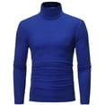 thumbnail image 1 of Chandails à Col Roulé pour Hommes à Manches Longues Col Roulé pour Hommes à Manches Longues Couleur Unie Extensible Coupe Ajustée Haut de Base Blouse, 1 of 6