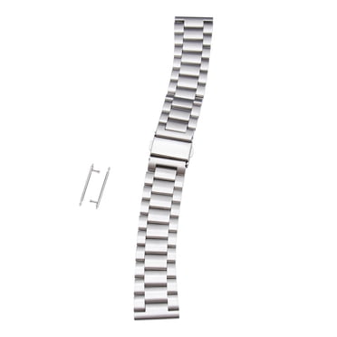 Bracelet de Montre en Acier Inoxydable à Trois Perles, Ceinture de Montre en Acier, Bracelet Créatif pour Montre Intelligente Compatible avec Fitbit Versa, Argent
