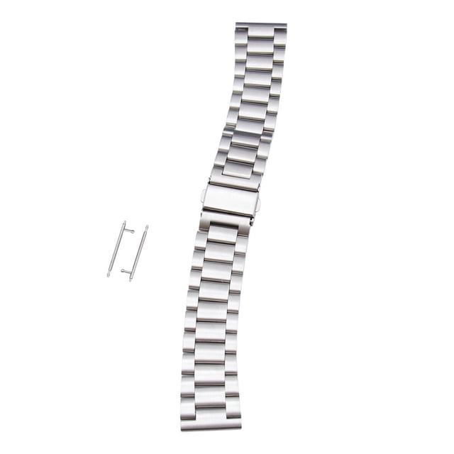 Stainless Steel Watchband Three Bead Steel Watch Belt Creative Smartwatch Strap Compatible for Fitbit Versa Smartwatch Silver