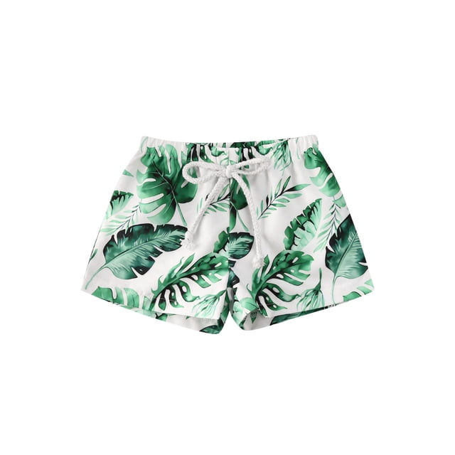 EYIIYE Shorts de Plage pour Tout-Petits Garçons, Bas à Taille Élastique à Imprimé Tropical