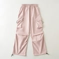 thumbnail image 1 of RKSTN Womens Pants Casual New Pants Design Sense Of Casual Sports Pants Drawstring Cargo Pants Wide-leg American Style Multiple Pockets High Waisted Soft Comfortable Straight Leg Pants, 1 of 6