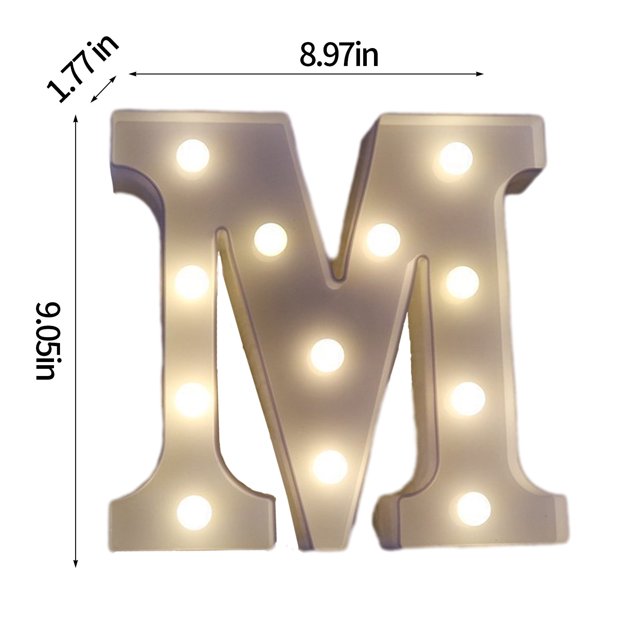 Light Up Letters , LED Letters Lights Sign 26 Alphabet Big Lights Letter For Party Birthday Bar Battery Powered Christmas Decor Letter Lights (Warm White)