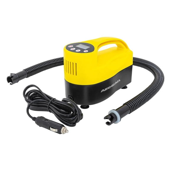 Airhead Air Pump AHSUP-C022 Use To Inflate Paddleboards; Electric; 12 Volt; Yellow And Black; With Power Cord And Reinforced Hose