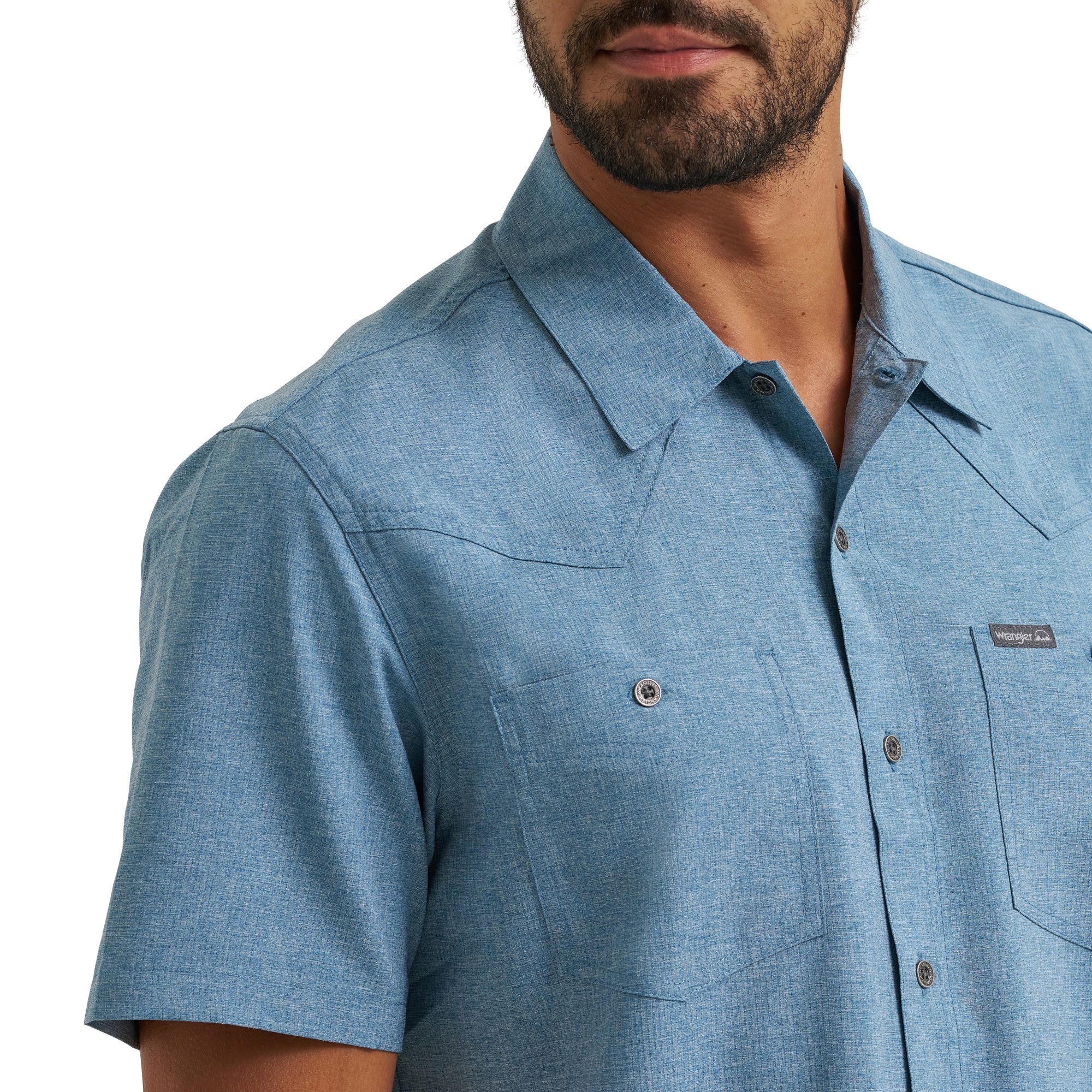 Wrangler® Men's Western Inspired Short Sleeve Single Pocket Shirt