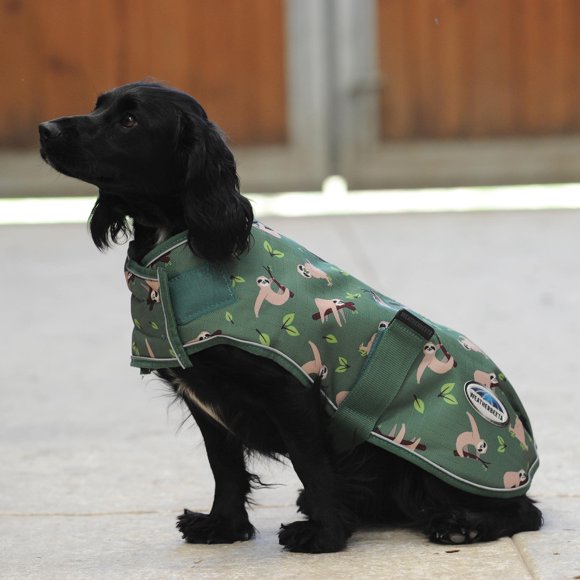 WeatherBeeta ComFiTec Premier Free Parka Dog Coat Medium Sloth Print 12""