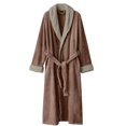thumbnail image 4 of WZXFASHION Womens Fleece Robe Soft Plush Bathrobe Fluffy Cute Long Coat Night Robe WomenRobes A XL, 4 of 5