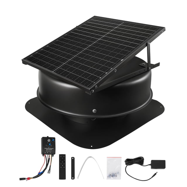 VEVOR Ventilateur d'Extraction Solaire pour Toit et Grenier 50 W avec Thermostat Intelligent et Télécommande
