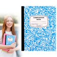 thumbnail image 2 of ZTTD 1 Pack Composition Notebook Wide Ruled Bulk, 200 Pages (100 Sheets), 9-3/4 x 7-1/2", Hard Cover Wide Ruled Notebook Bulk, Marble Composition Notebooks, Bulk S-chool Notebooks, 2 of 9
