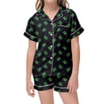thumbnail image 2 of Baby Pajamas Cute Dinosaur Pattern Printed Short Sleeve Button Down Shorts Set Teen Girl Clothes Black 2-3 Years, 2 of 3